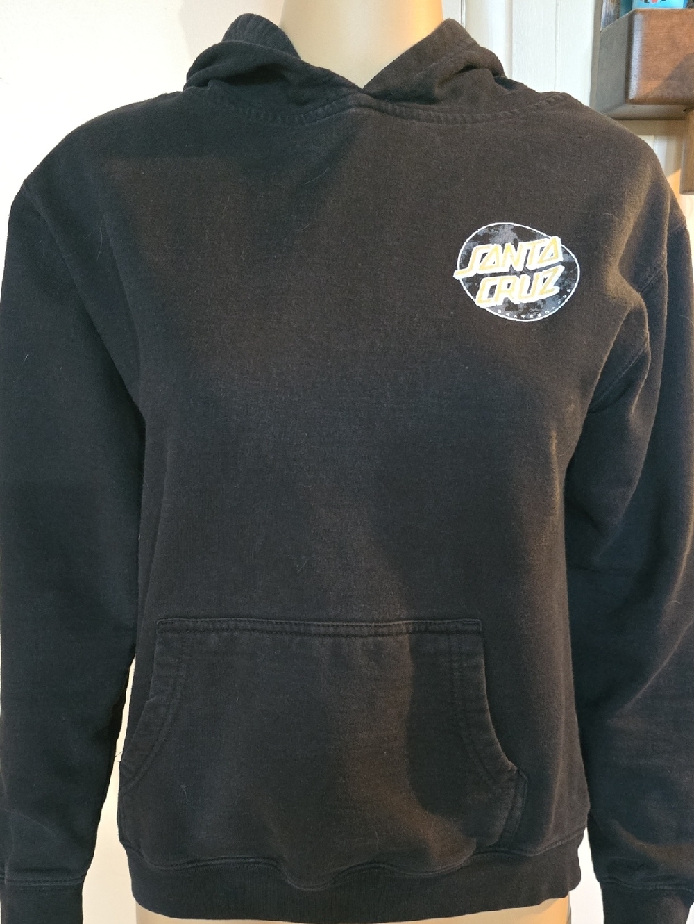 Santa Cruz Black Hoodie with Small Chest Logo